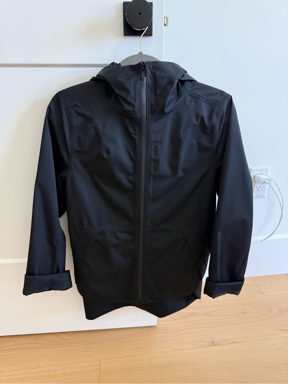 lululemon athletica Black Hooded Raincoat